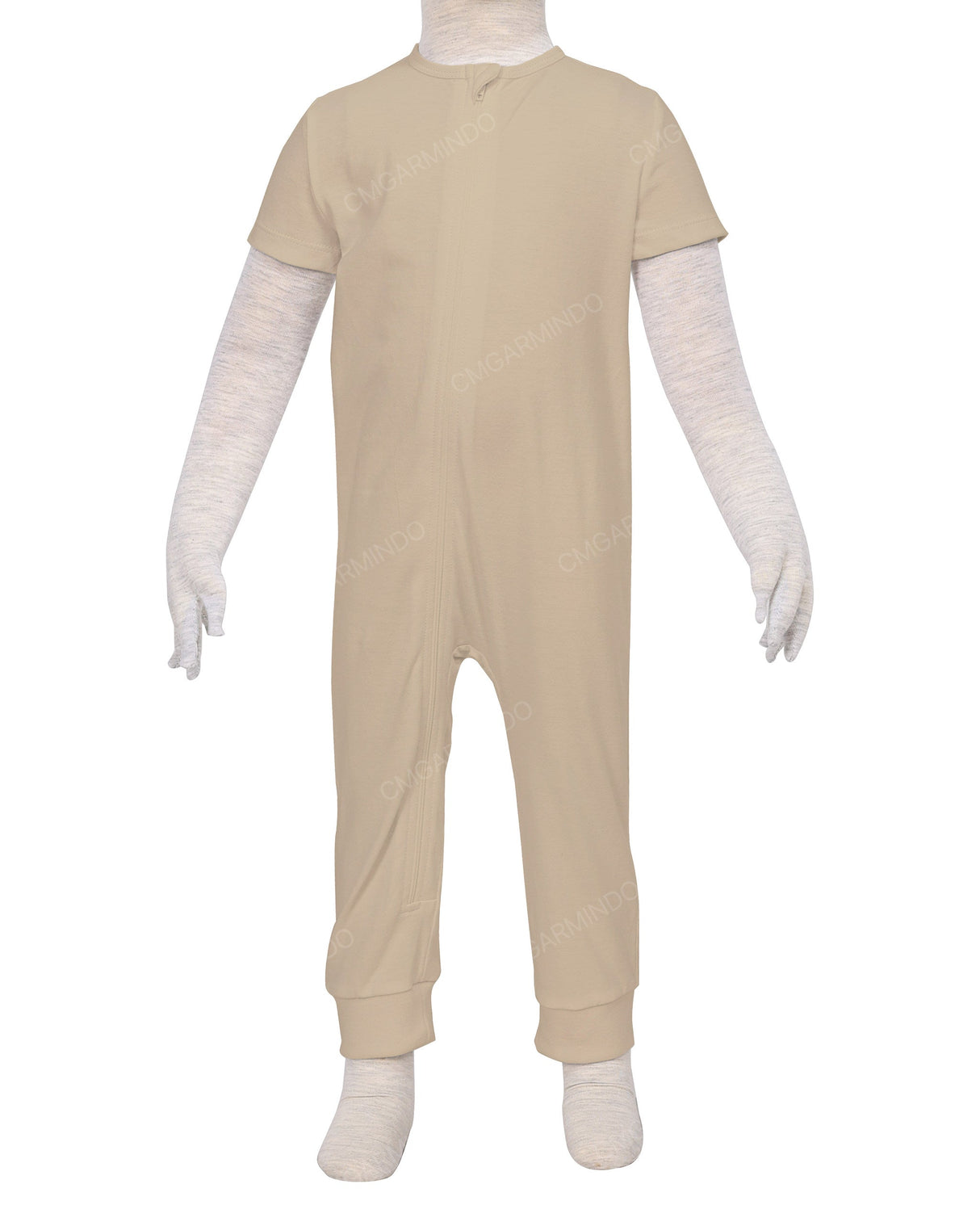 Short Sleeve Zip-Up Pants Onesie
