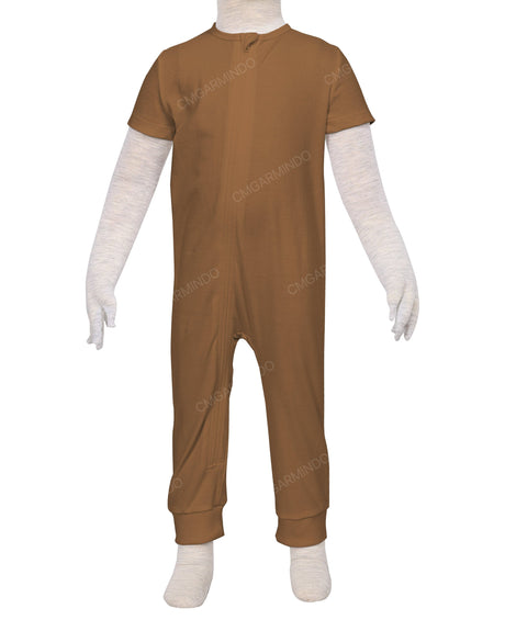 Short Sleeve Zip-Up Pants Onesie