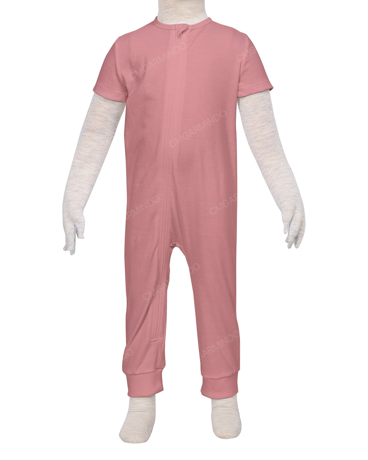 Short Sleeve Zip-Up Pants Onesie