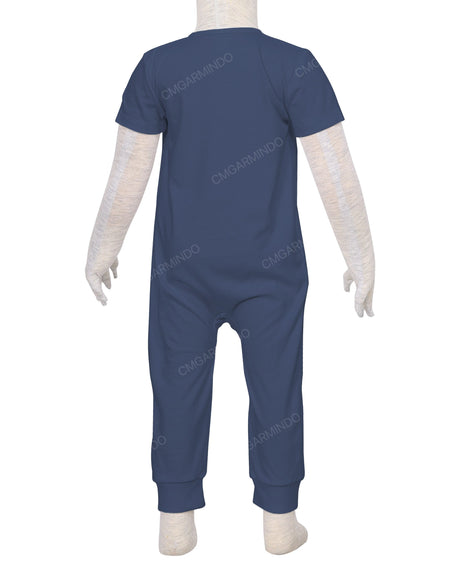 Short Sleeve Zip-Up Pants Onesie