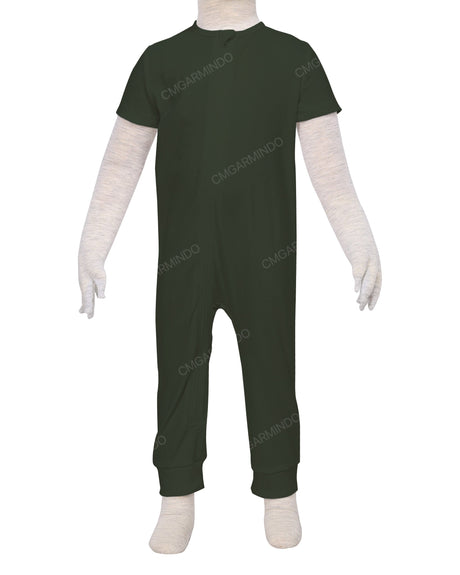 Short Sleeve Zip-Up Pants Onesie