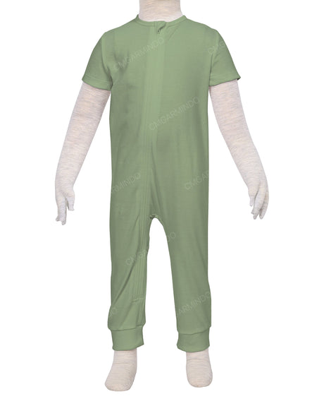 Short Sleeve Zip-Up Pants Onesie