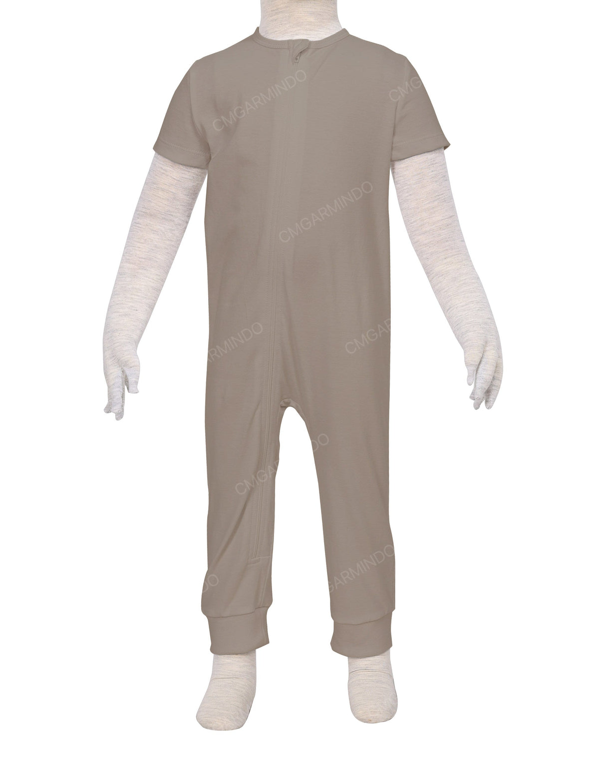 Short Sleeve Zip-Up Pants Onesie