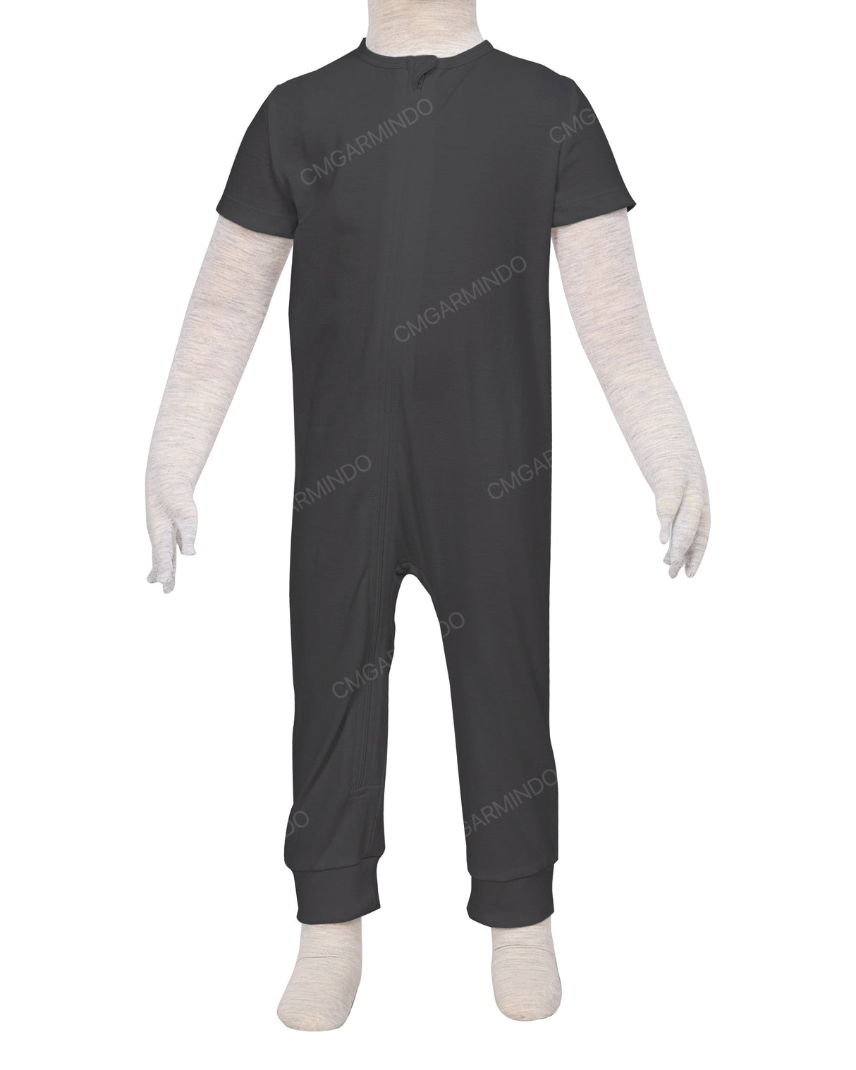 Short Sleeve Zip-Up Pants Onesie