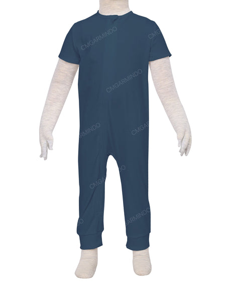 Short Sleeve Zip-Up Pants Onesie