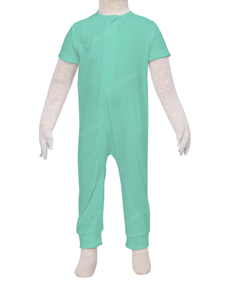 Short Sleeve Zip-Up Pants Onesie