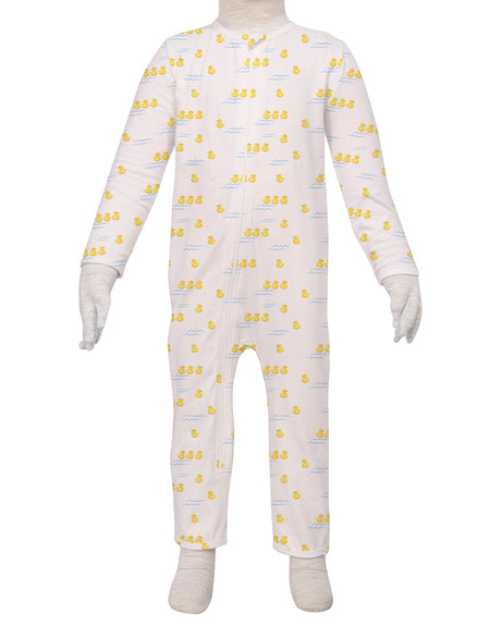 Long Sleeve Binding Zip-Up Pants Onesie