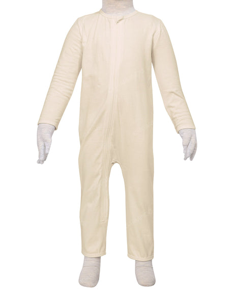 Long Sleeve Binding Zip-Up Pants Onesie