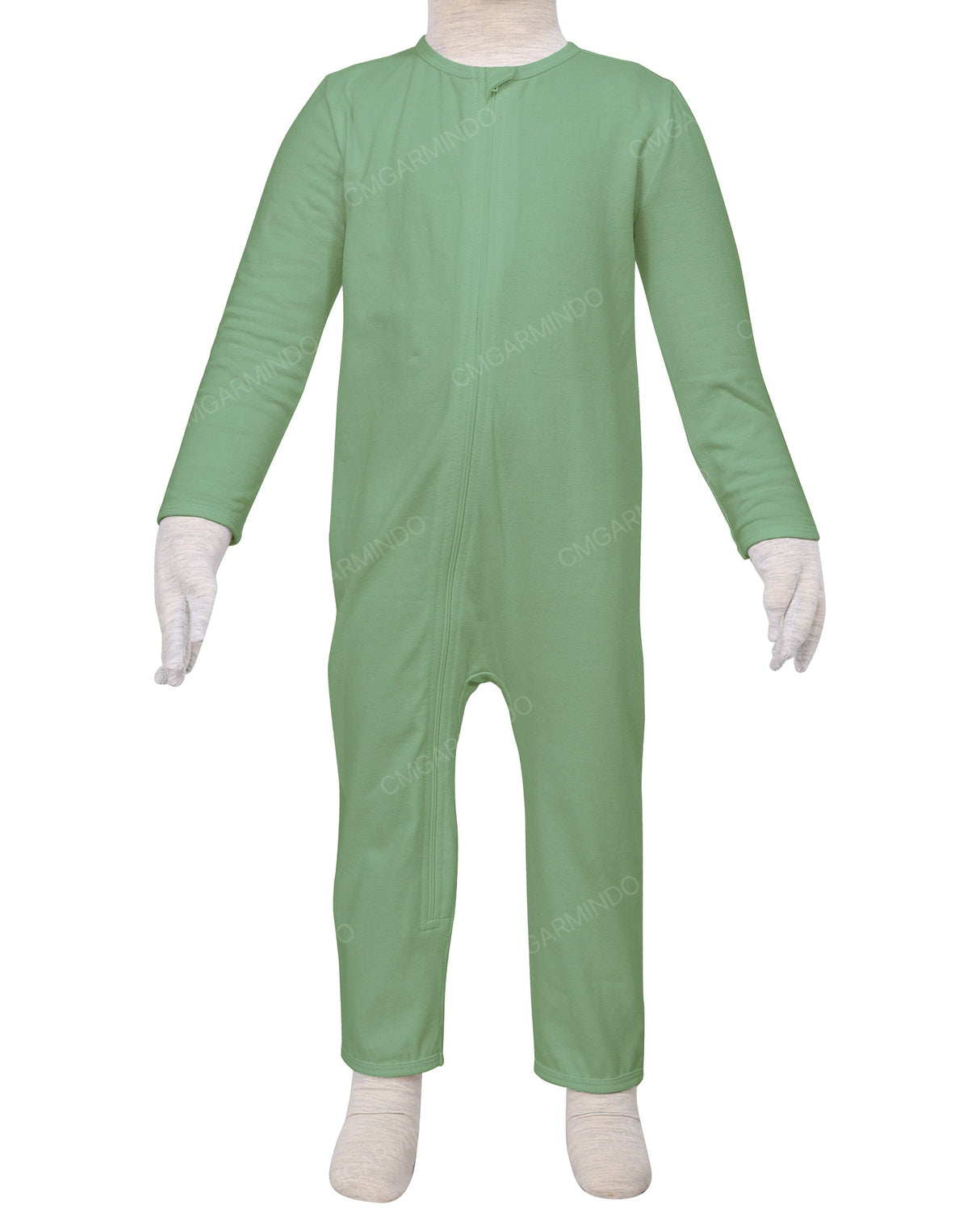 Long Sleeve Binding Zip-Up Pants Onesie