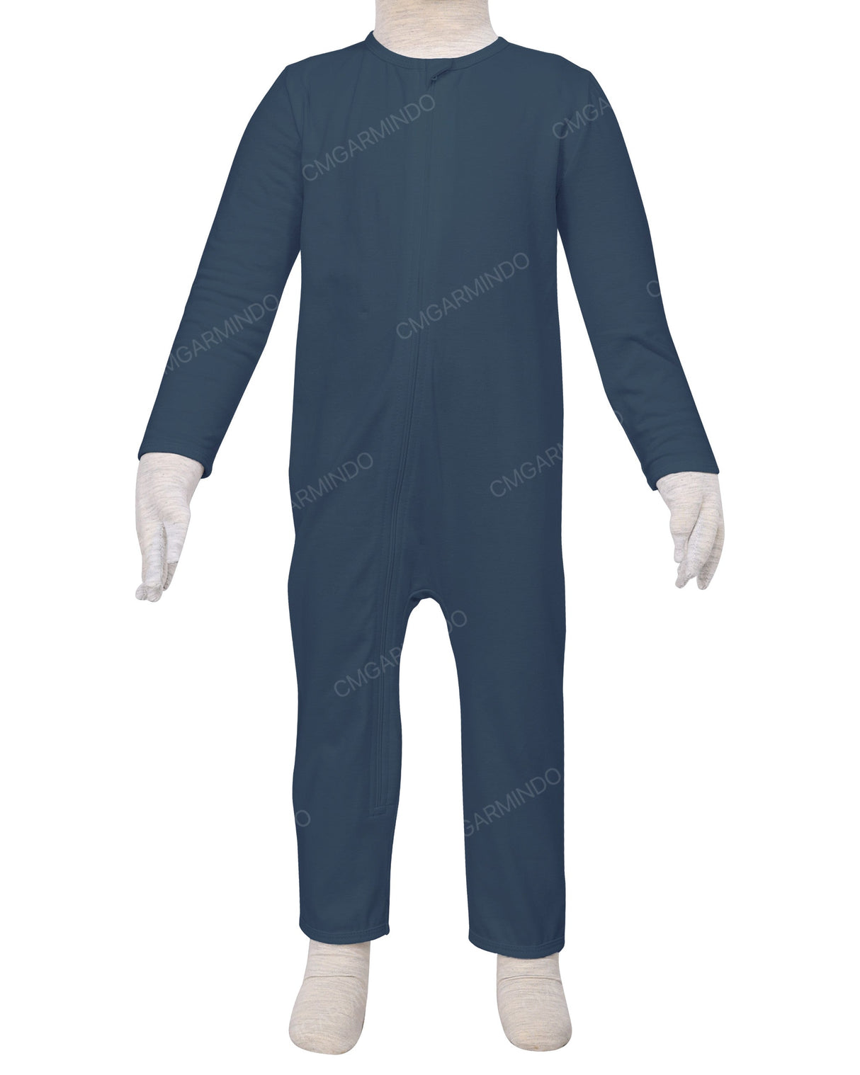 Long Sleeve Binding Zip-Up Pants Onesie