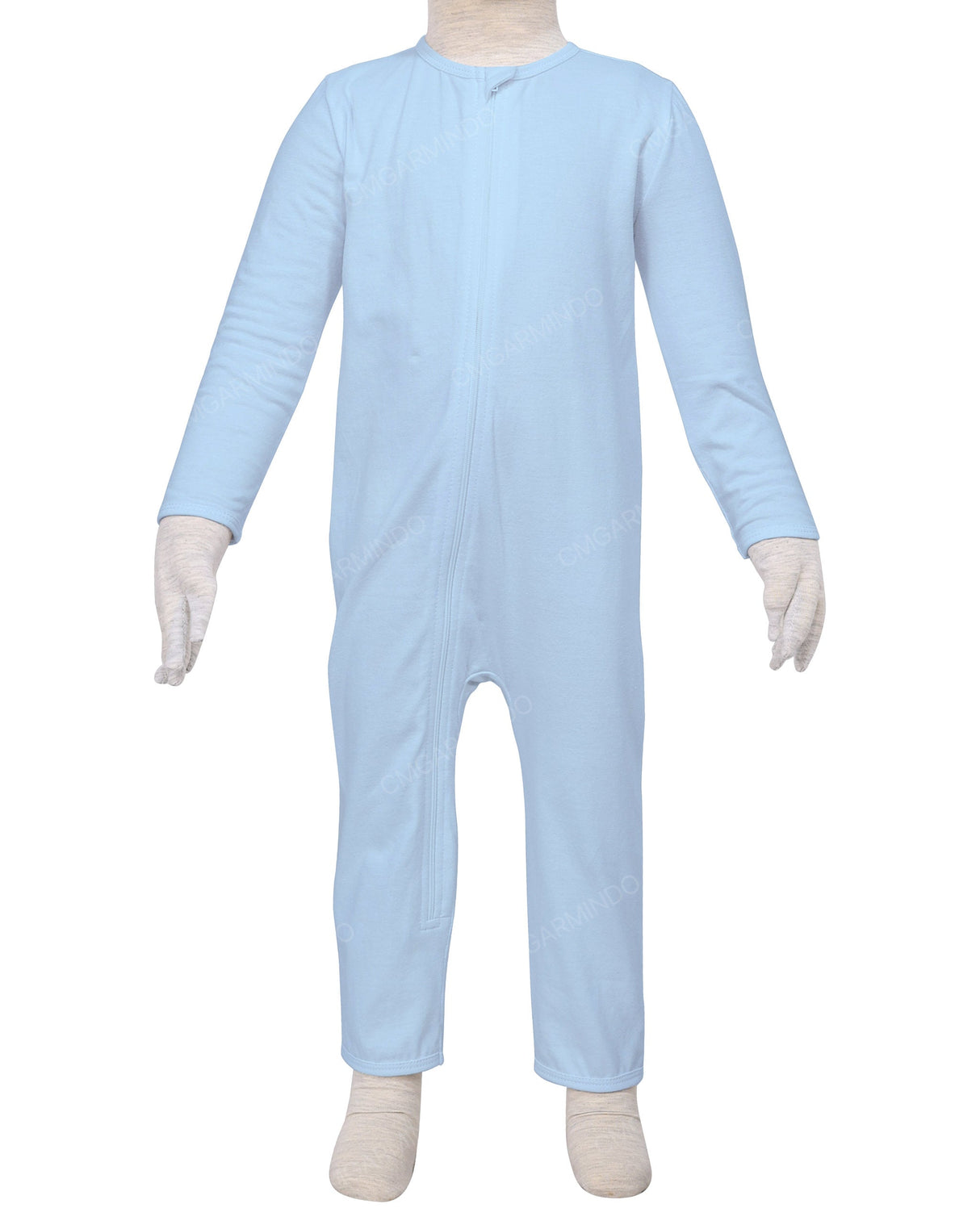 Long Sleeve Binding Zip-Up Pants Onesie