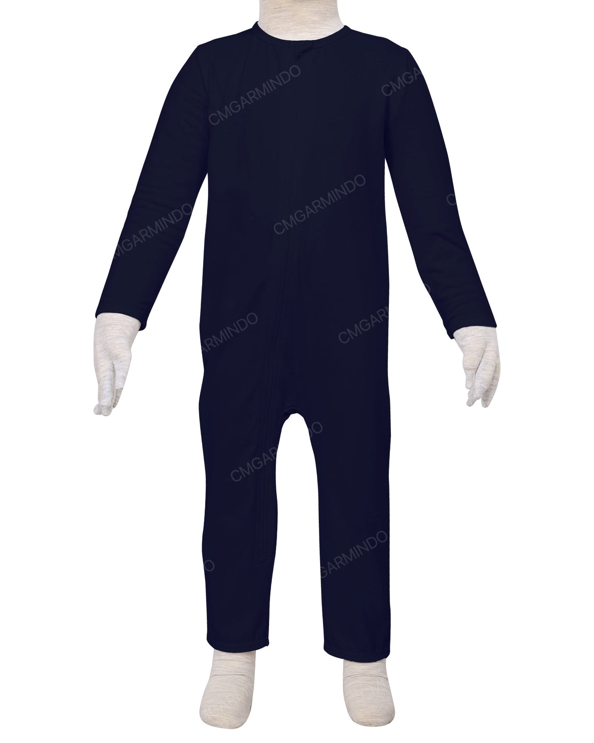 Long Sleeve Binding Zip-Up Pants Onesie