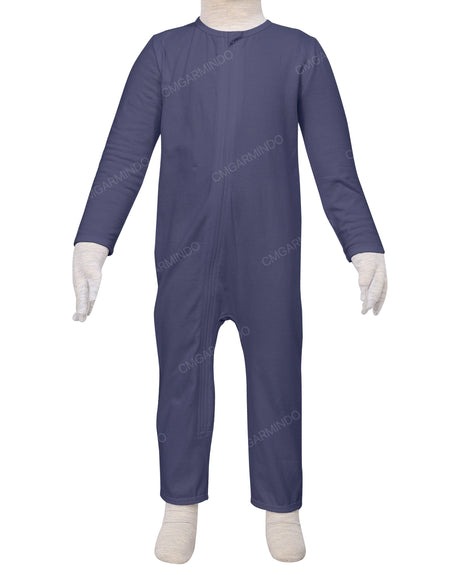 Long Sleeve Binding Zip-Up Pants Onesie