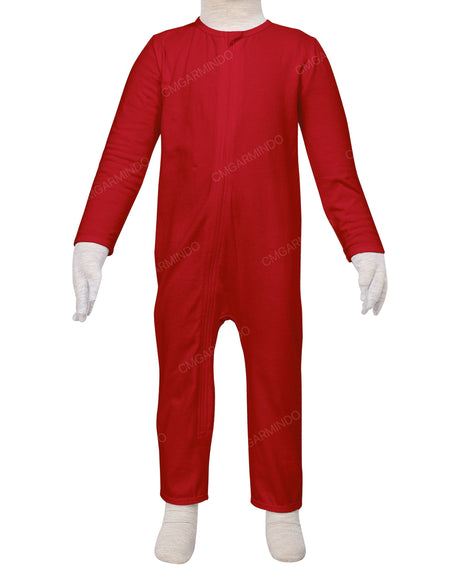 Long Sleeve Binding Zip-Up Pants Onesie