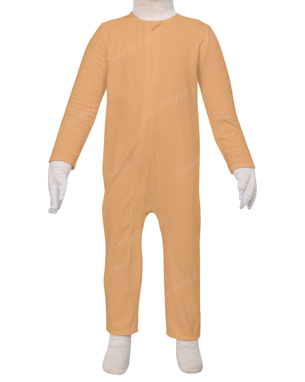 Long Sleeve Binding Zip-Up Pants Onesie