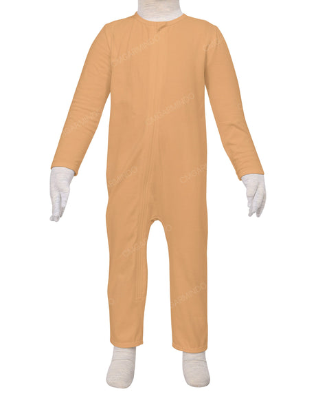 Long Sleeve Binding Zip-Up Pants Onesie