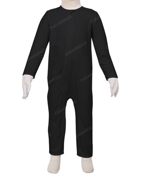 Long Sleeve Binding Zip-Up Pants Onesie