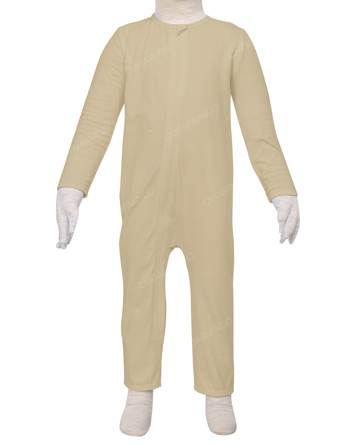 Long Sleeve Binding Zip-Up Pants Onesie