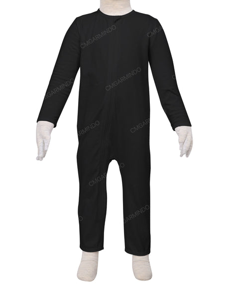 Long Sleeve Binding Zip-Up Pants Onesie
