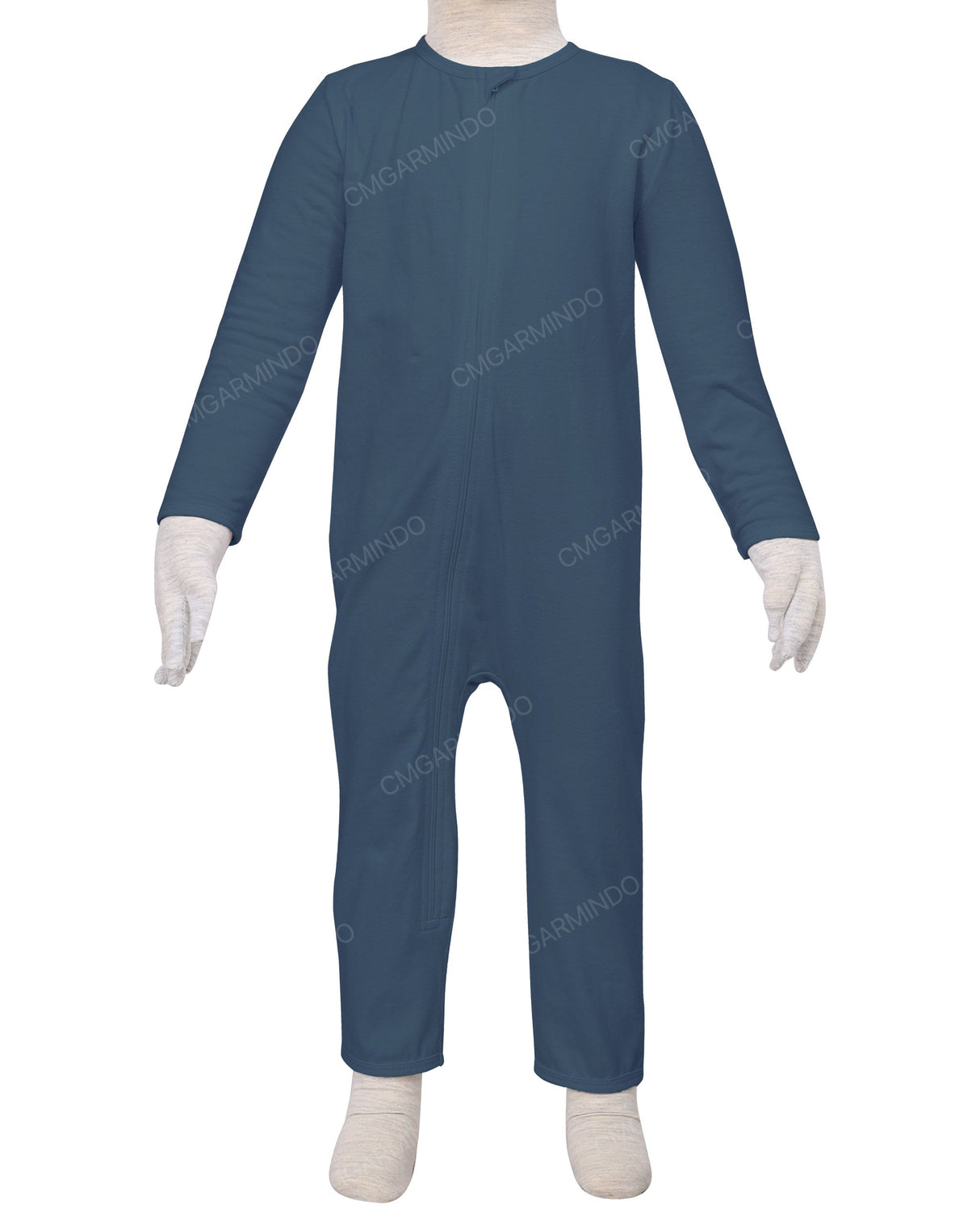 Long Sleeve Binding Zip-Up Pants Onesie