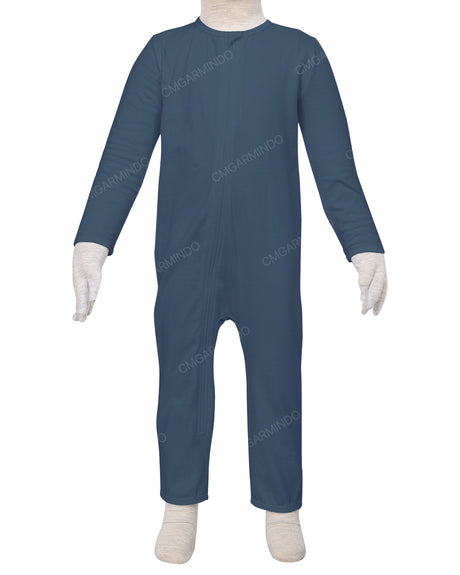 Long Sleeve Binding Zip-Up Pants Onesie