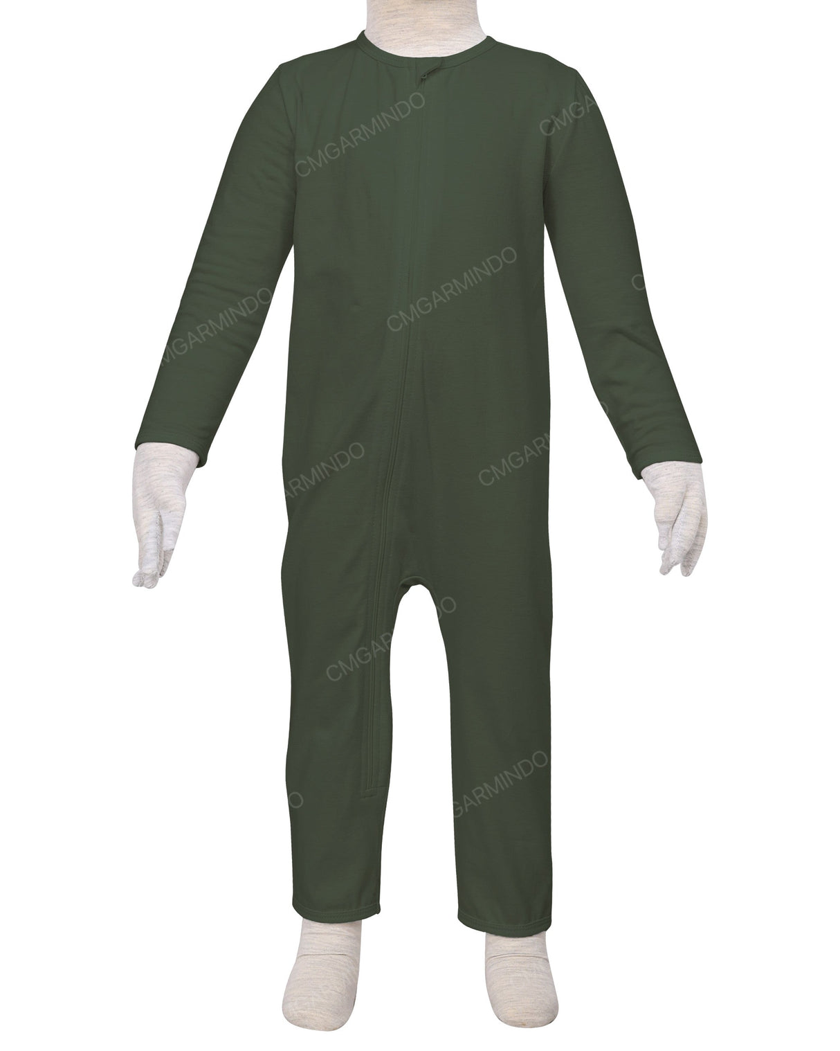 Long Sleeve Binding Zip-Up Pants Onesie