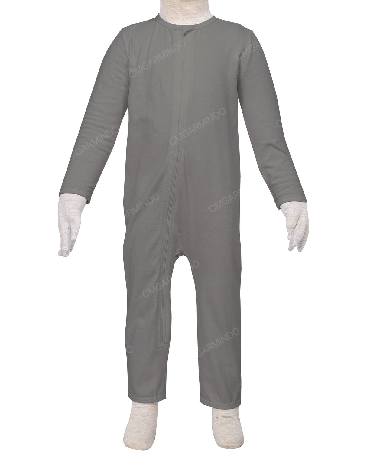 Long Sleeve Binding Zip-Up Pants Onesie