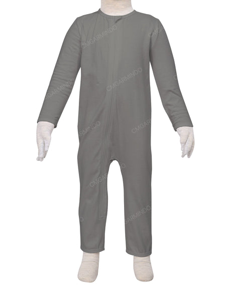 Long Sleeve Binding Zip-Up Pants Onesie