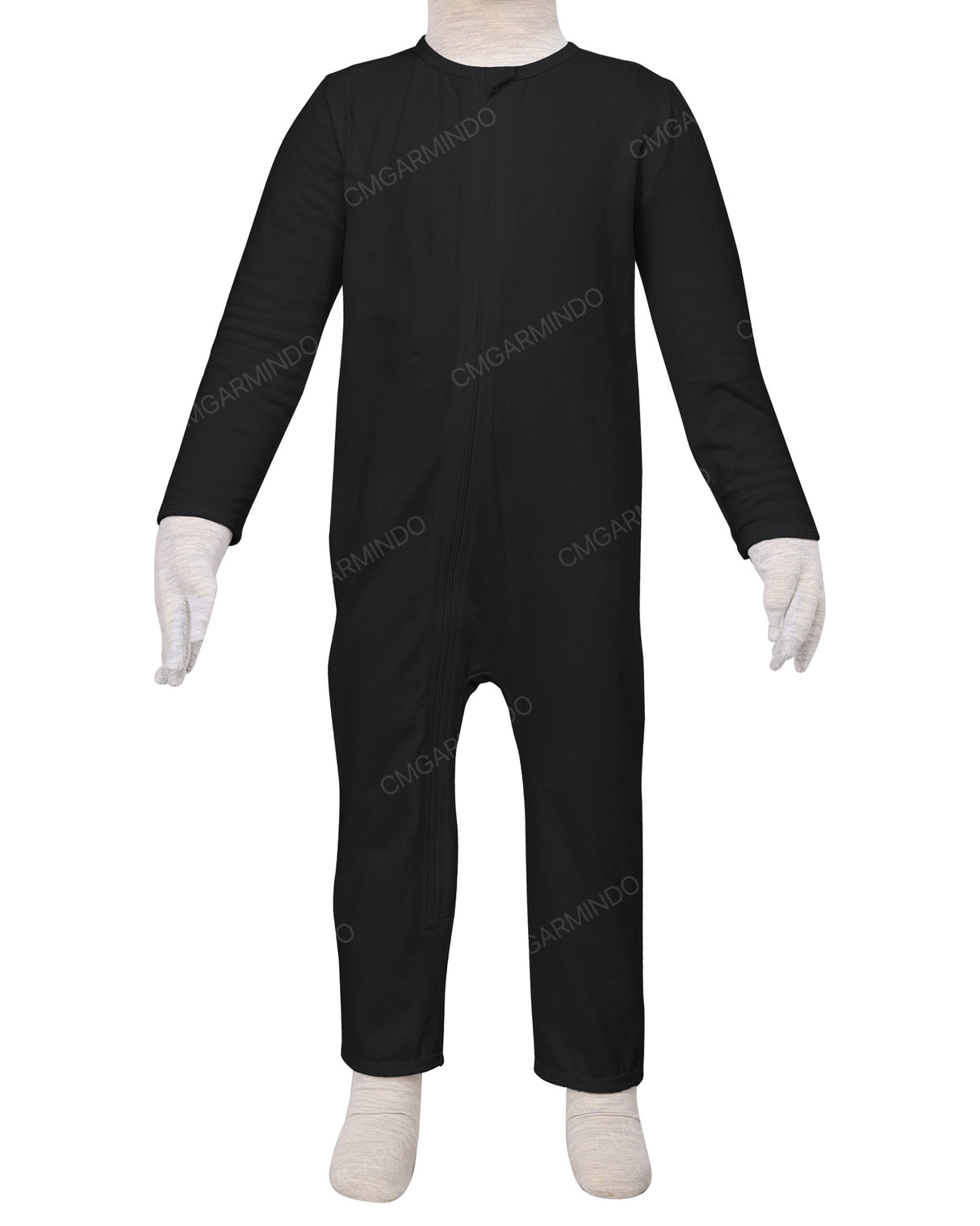 Long Sleeve Binding Zip-Up Pants Onesie