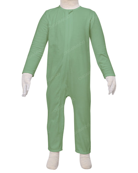 Long Sleeve Binding Zip-Up Pants Onesie