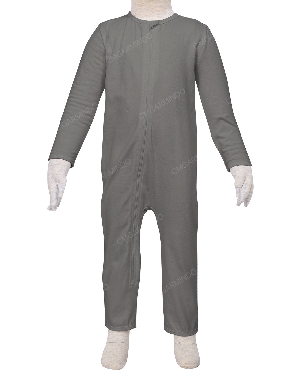 Long Sleeve Binding Zip-Up Pants Onesie
