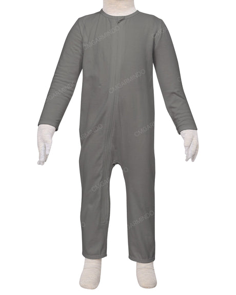Long Sleeve Binding Zip-Up Pants Onesie