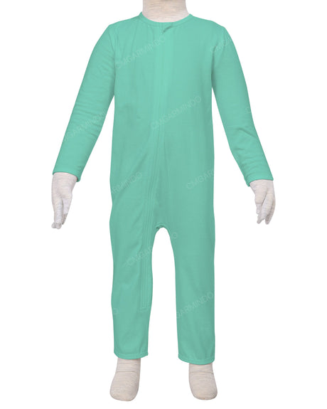 Long Sleeve Binding Zip-Up Pants Onesie