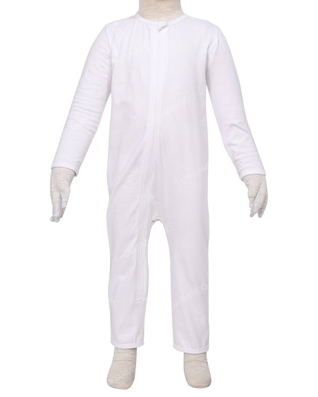 Long Sleeve Binding Zip-Up Pants Onesie