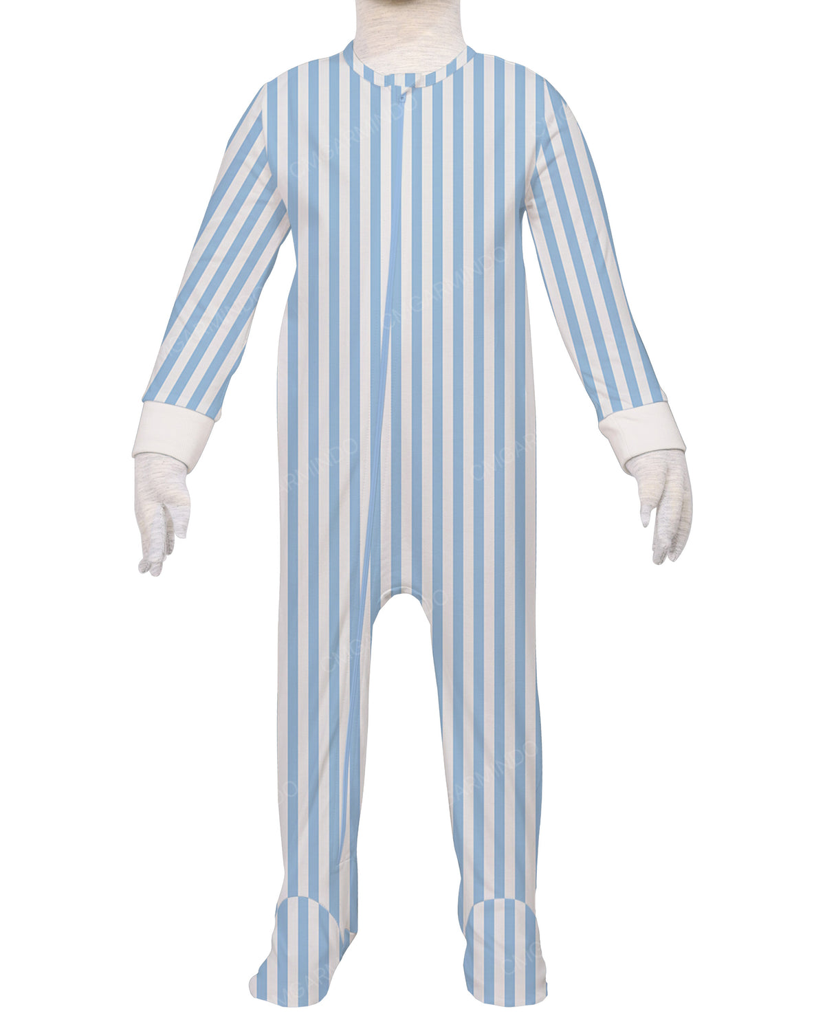 Long Sleeve Zip-Up Pants Feet Onesie