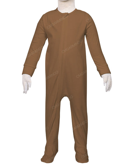 Long Sleeve Zip-Up Pants Feet Onesie