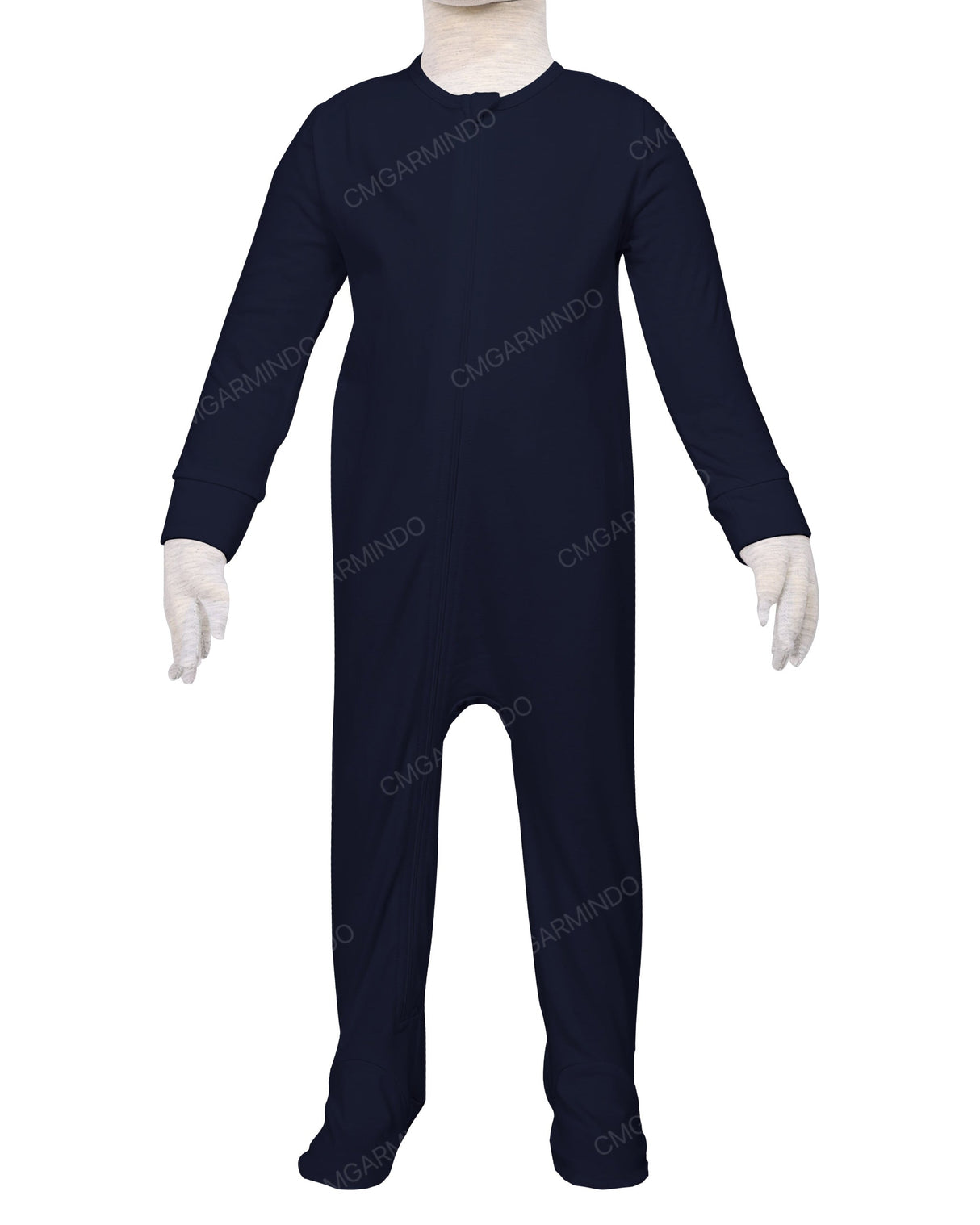 Long Sleeve Zip-Up Pants Feet Onesie