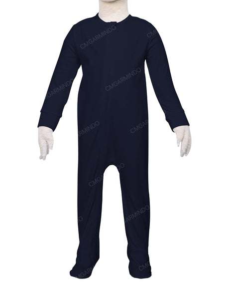 Long Sleeve Zip-Up Pants Feet Onesie