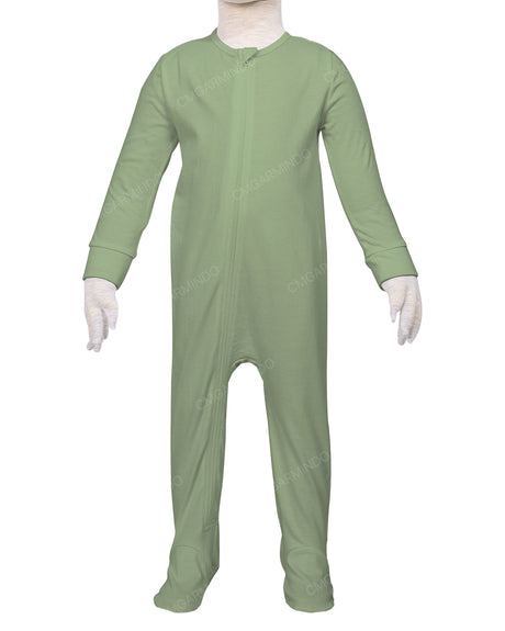 Long Sleeve Zip-Up Pants Feet Onesie