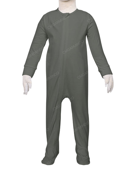 Long Sleeve Zip-Up Pants Feet Onesie