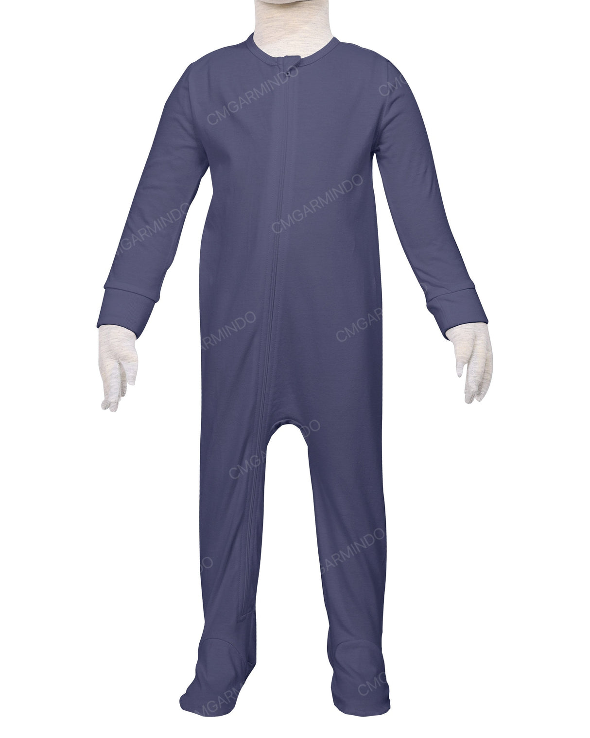 Long Sleeve Zip-Up Pants Feet Onesie