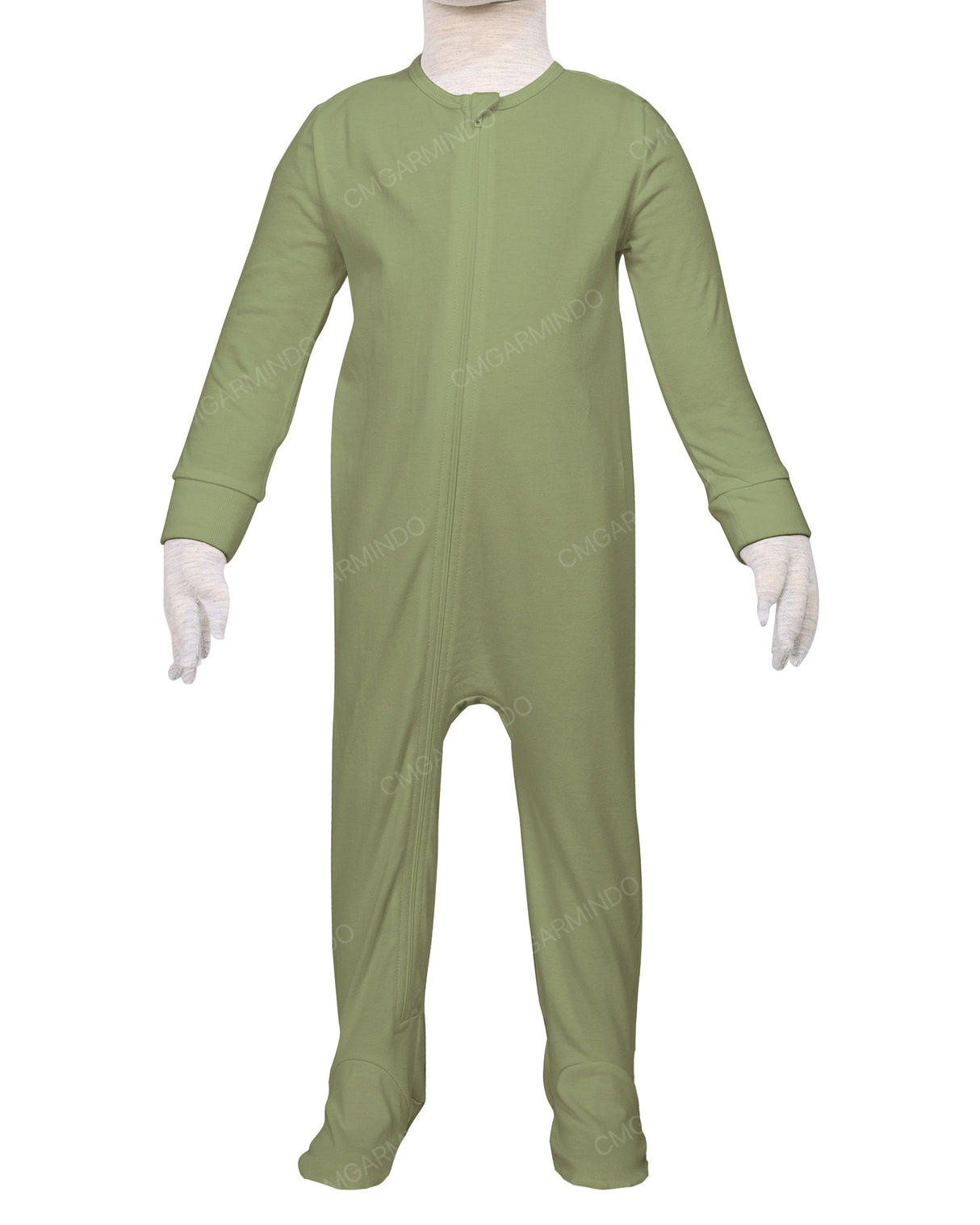 Long Sleeve Zip-Up Pants Feet Onesie