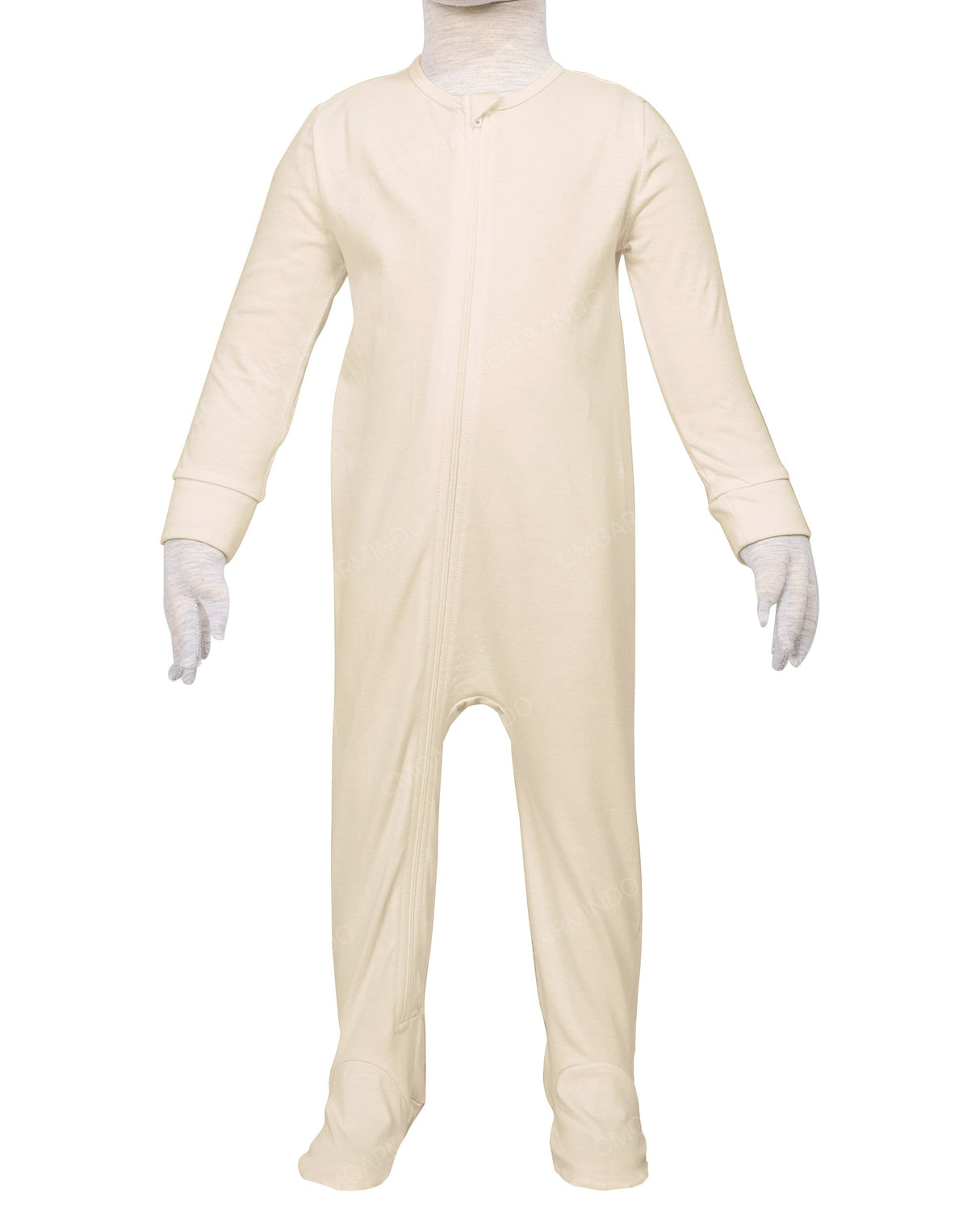 Long Sleeve Zip-Up Pants Feet Onesie