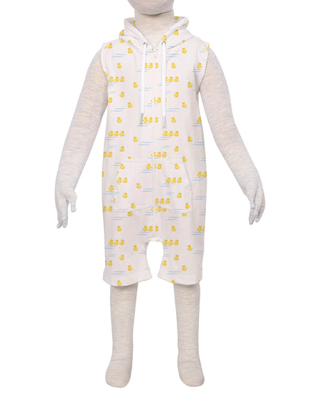 Sleeveless Hoodie Zip-Up Shorts Onesie