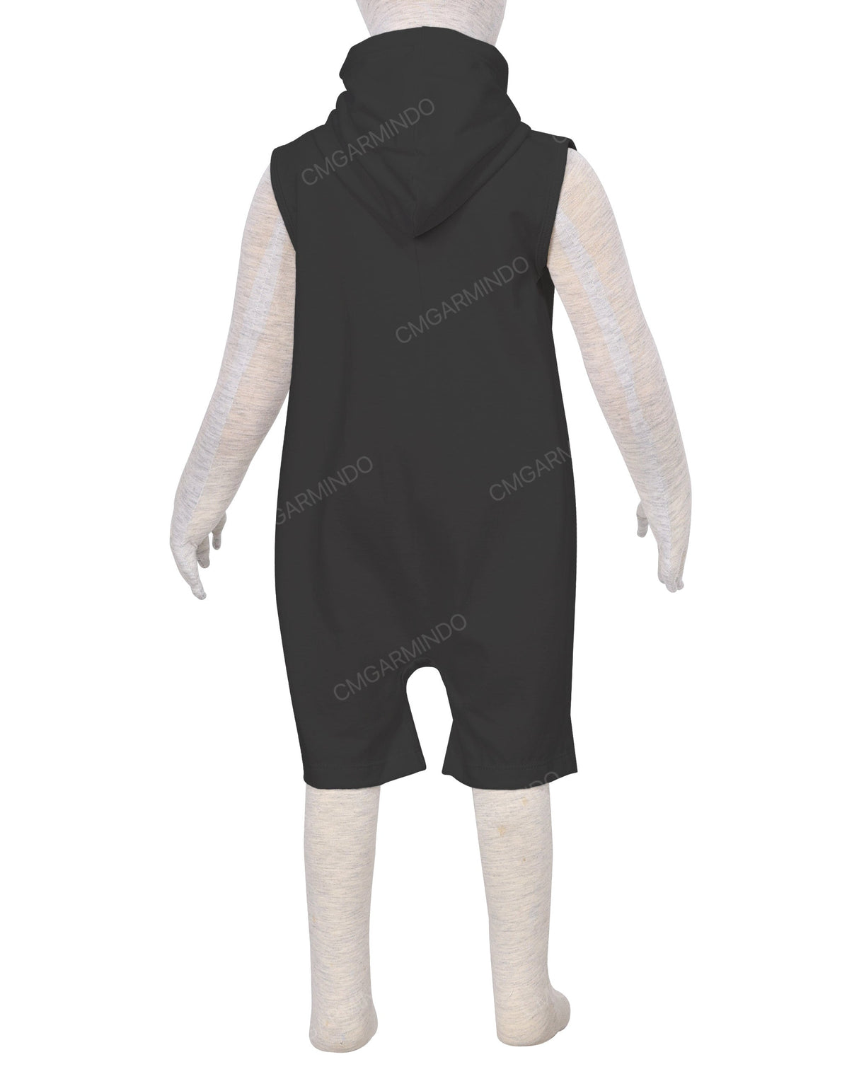 Sleeveless Hoodie Zip-Up Shorts Onesie