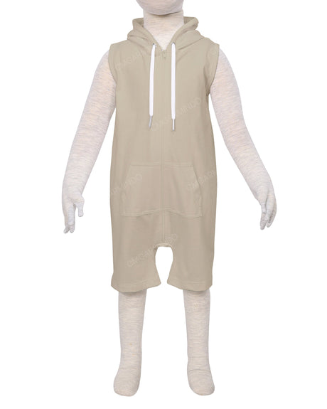 Sleeveless Hoodie Zip-Up Shorts Onesie