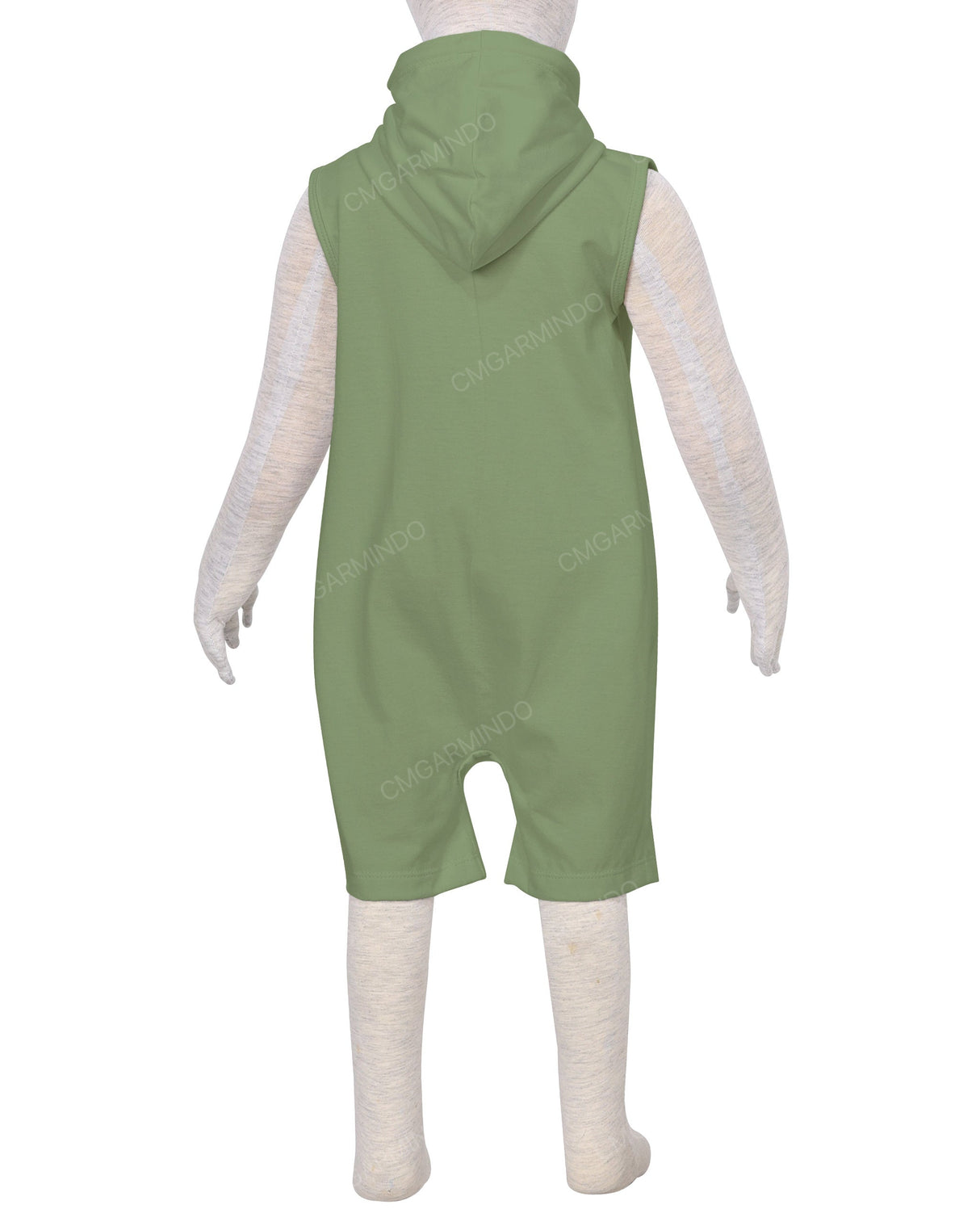 Sleeveless Hoodie Zip-Up Shorts Onesie