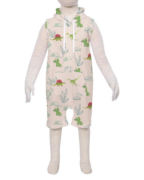 Sleeveless Hoodie Zip-Up Shorts Onesie