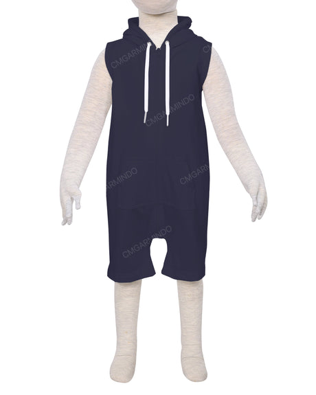 Sleeveless Hoodie Zip-Up Shorts Onesie