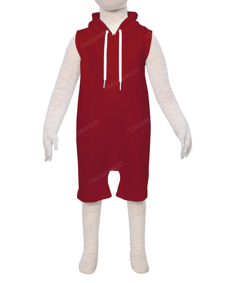 Sleeveless Hoodie Zip-Up Shorts Onesie